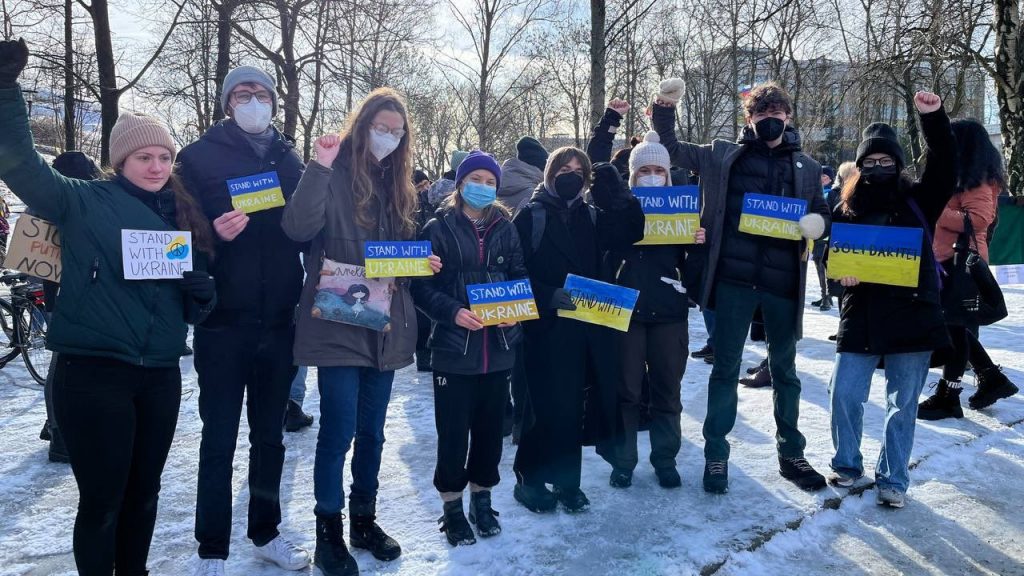 Greta Thunberg Joins Worldwide Protests for Ukraine