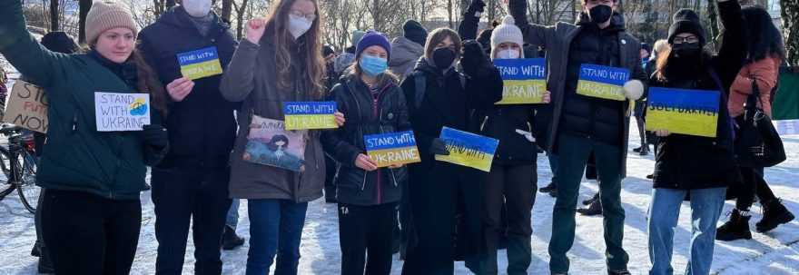 Greta Thunberg Joins Worldwide Protests for Ukraine