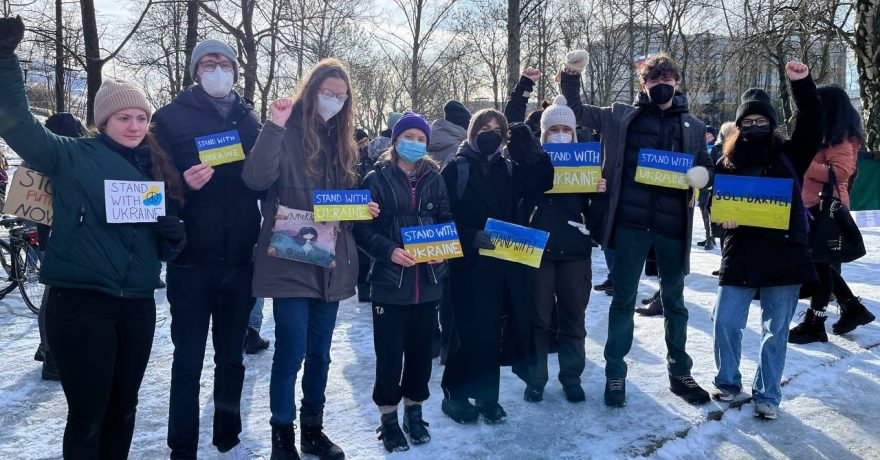Greta Thunberg Joins Worldwide Protests for Ukraine